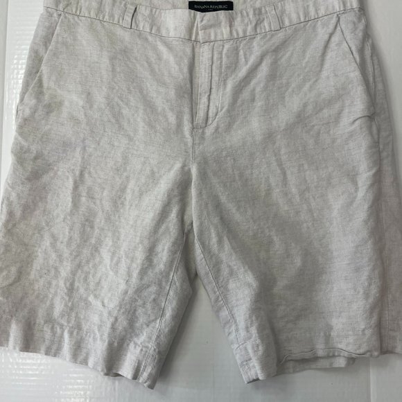 BananaRepublic linen cotton beige  Bermuda shorts. SIZE 6 - Picture 11 of 16